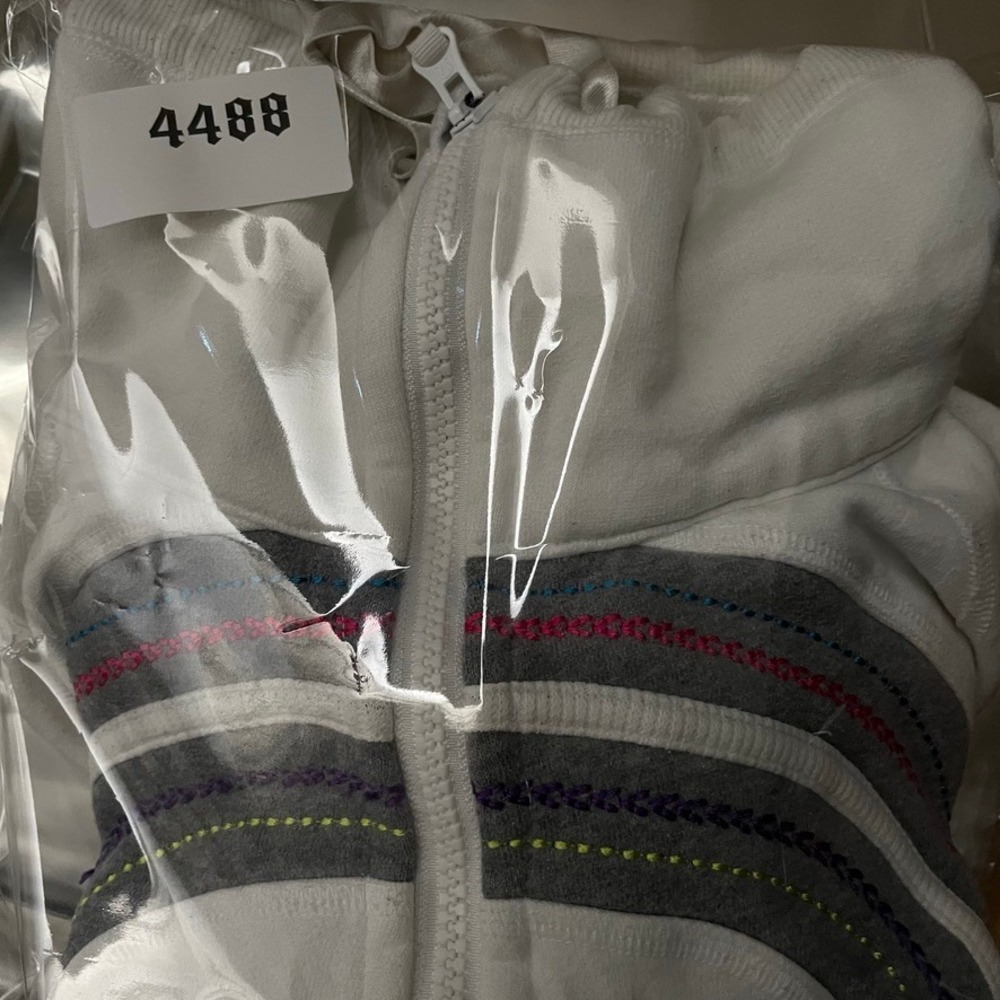 Vintage Lululemon Zip Up sweatshirt Women Size 10 White 2000s - Picture 9 of 9